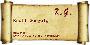 Krull Gergely névjegykártya